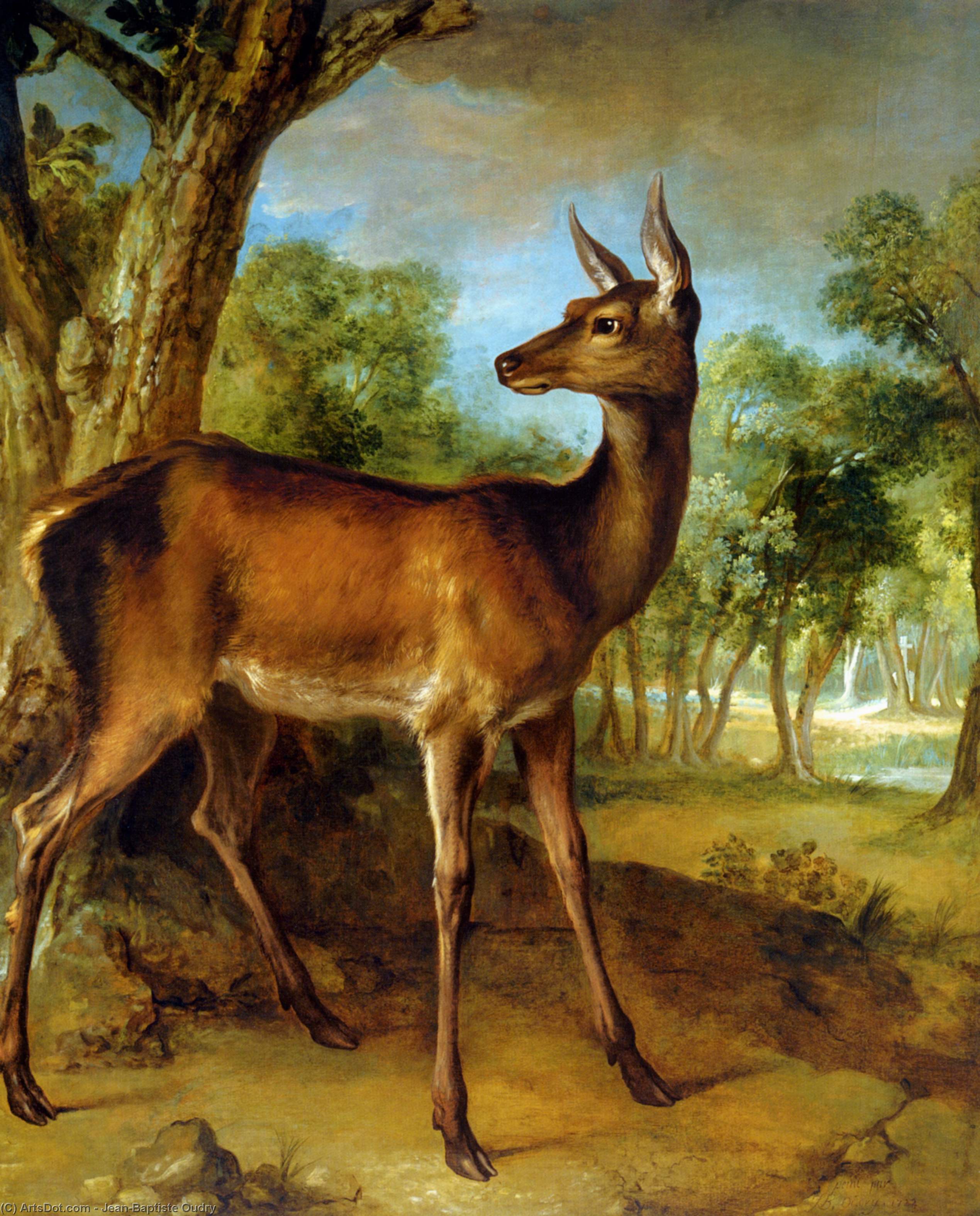 The Watchful Doe — Jean-baptiste Oudry