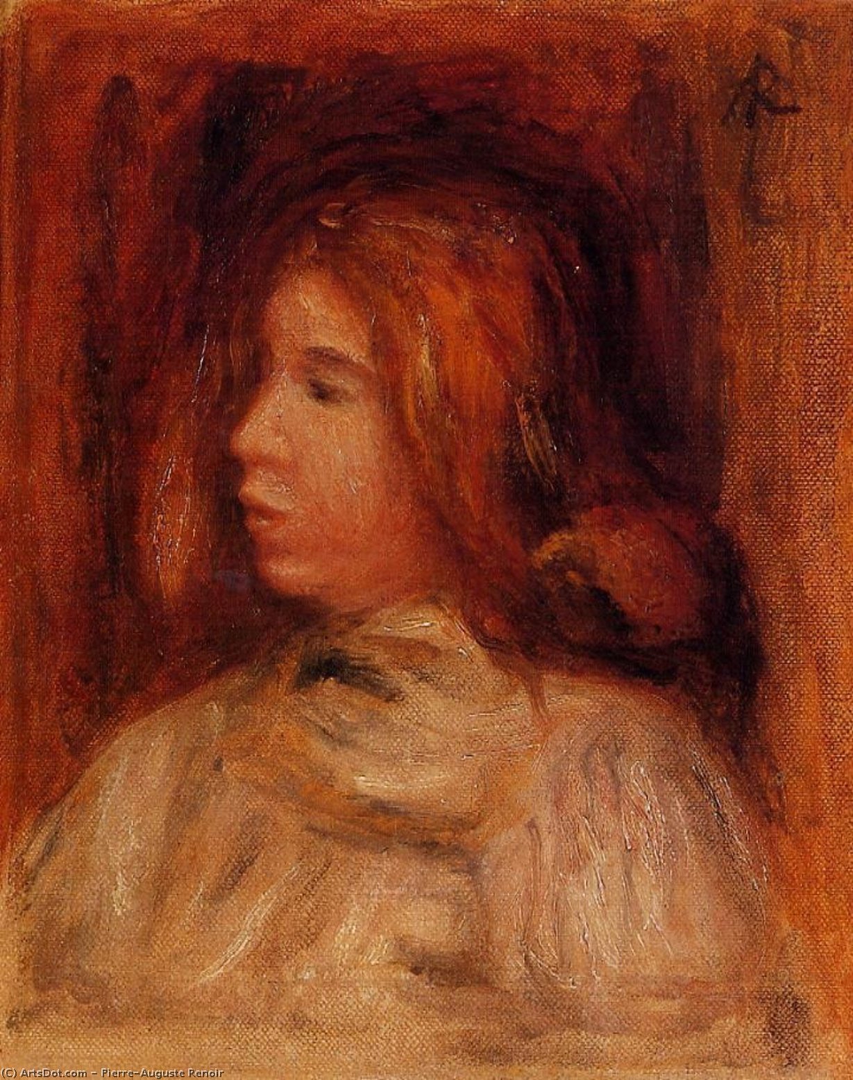 Portrait Of A Young Girl — Pierre-auguste Renoir
