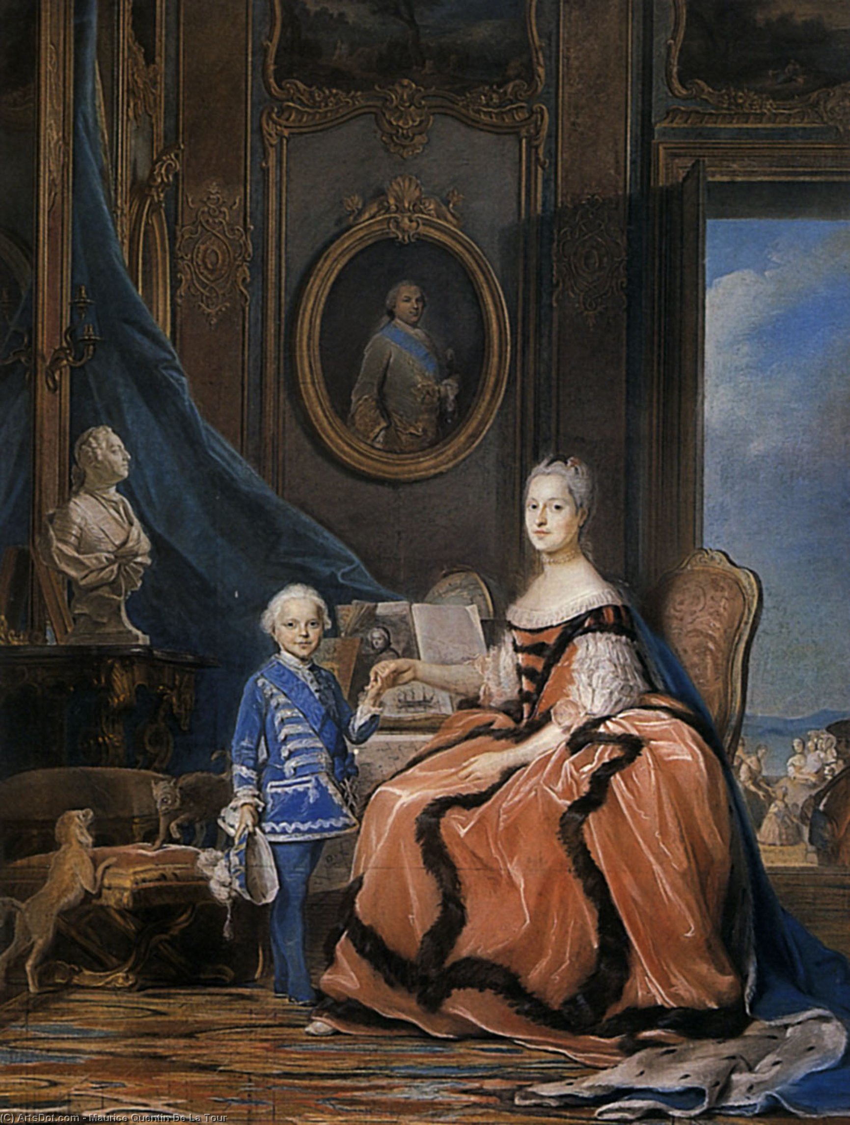 Marie Josephe Of Saxony, Dauphine And A Son — Maurice Quentin De La Tour