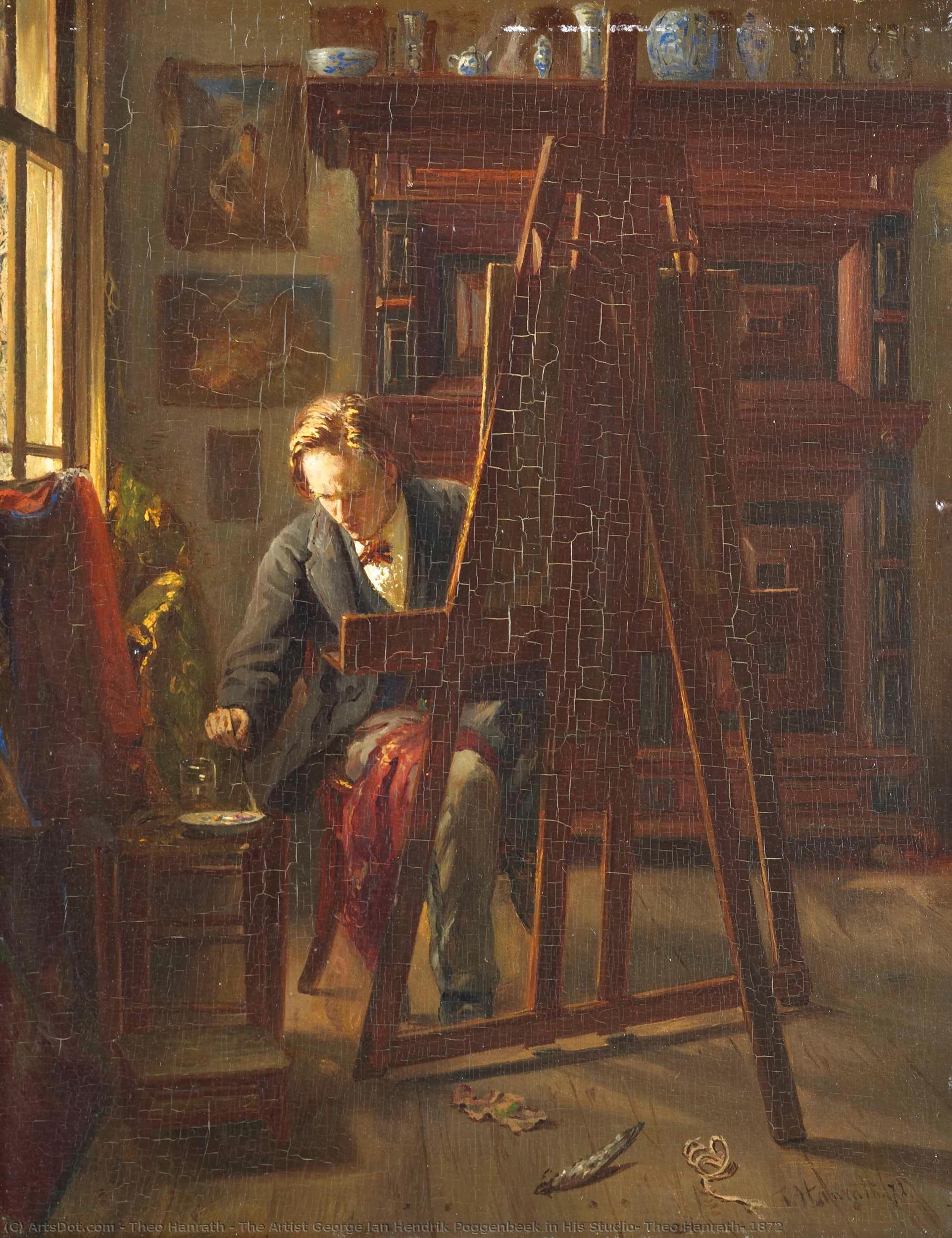 The Artist George Jan Hendrik Poggenbeek In His Studio, Theo Hanrath, 1872 — Theo Hanrath