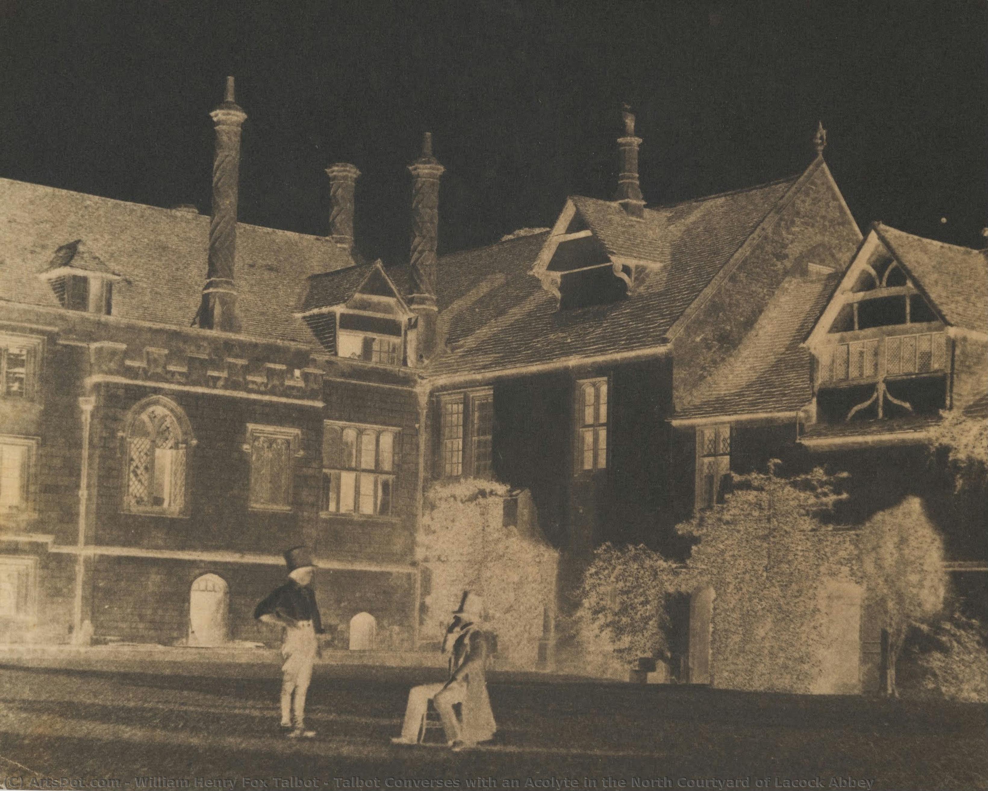 Talbot Converses With An Acolyte In The North Courtyard Of Lacock Abbey — William Henry Fox Talbot