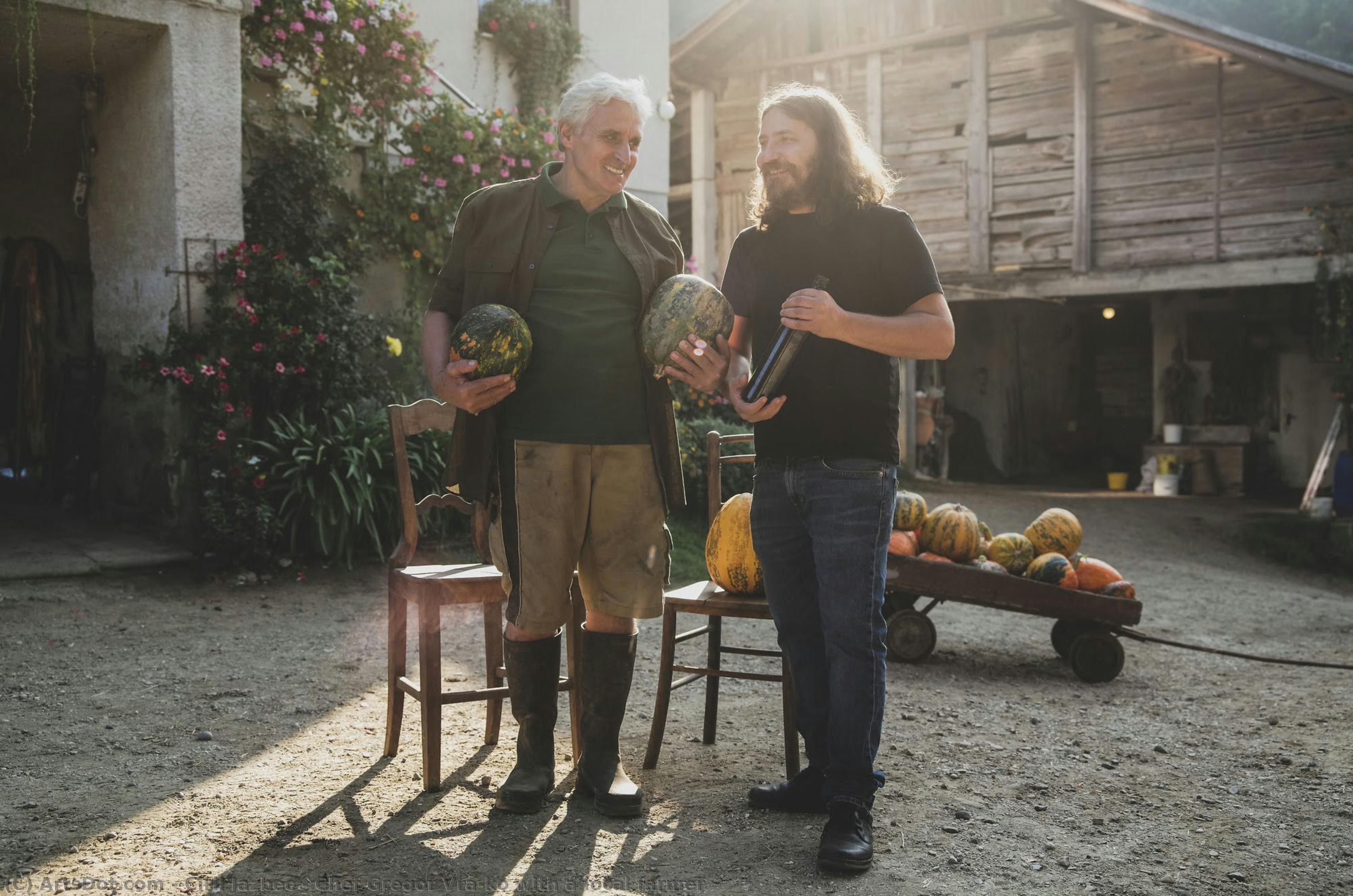 Chef Gregor Vračko With A Local Farmer — Ciril Jazbec