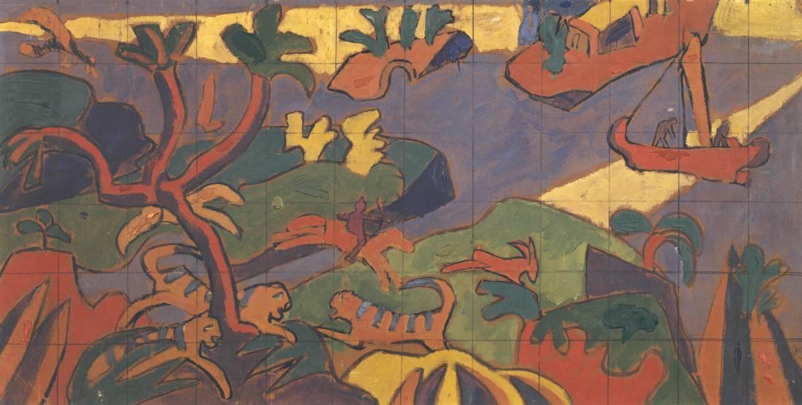 Study For A Mural Decoration For 'the Cave Of The Golden Calf' — Spencer Frederick Gore