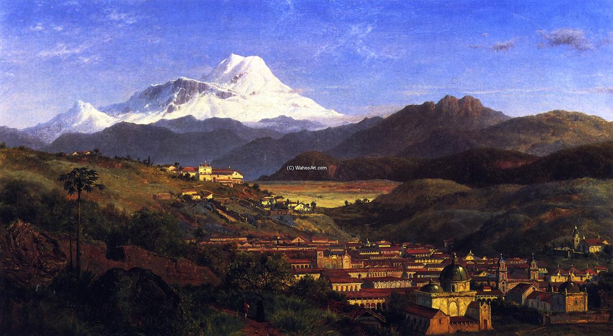 View Of Riobamba, Ecuador, Looking North Towards Mount Chimborazo — Louis Remy Mignot