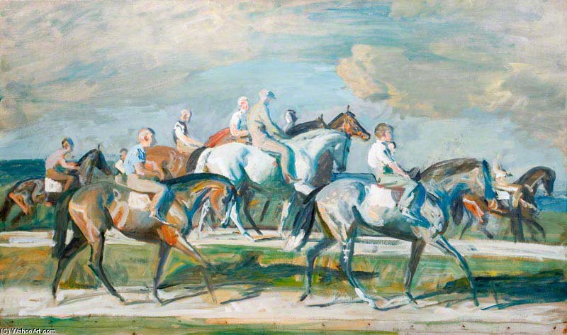 Exercising The Horses - — Sir Alfred James Munnings