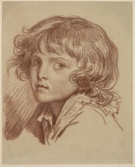 Child's Head With Curly Hair To The Left — Jean-baptiste Greuze