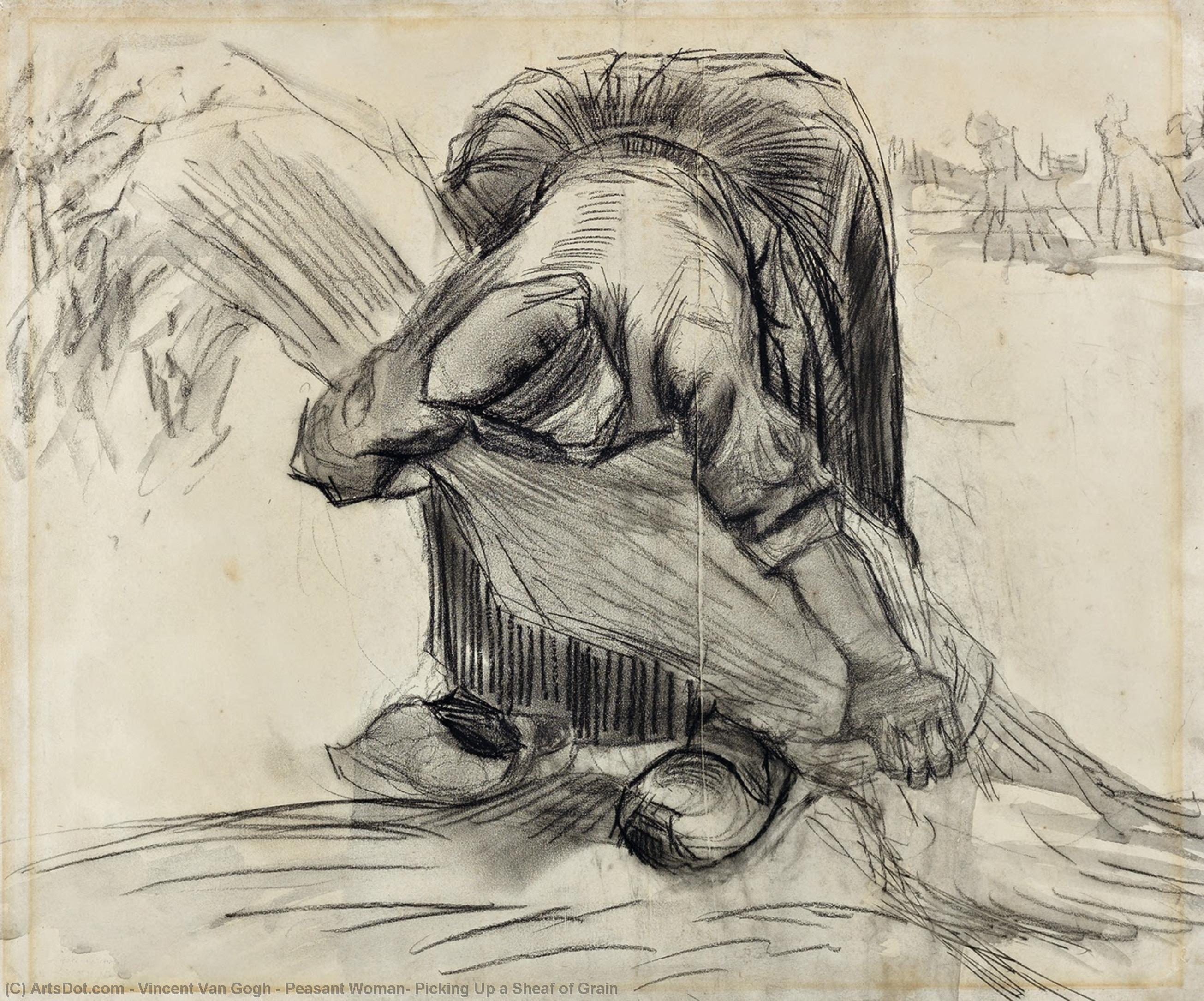 Bauerin, Die Einen Speer Getreide Aufnimmt — Vincent Willem Van Gogh