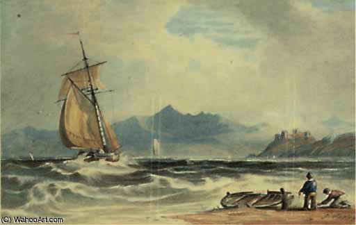 Harlech Castle From The Water — John Varley I (the Older)