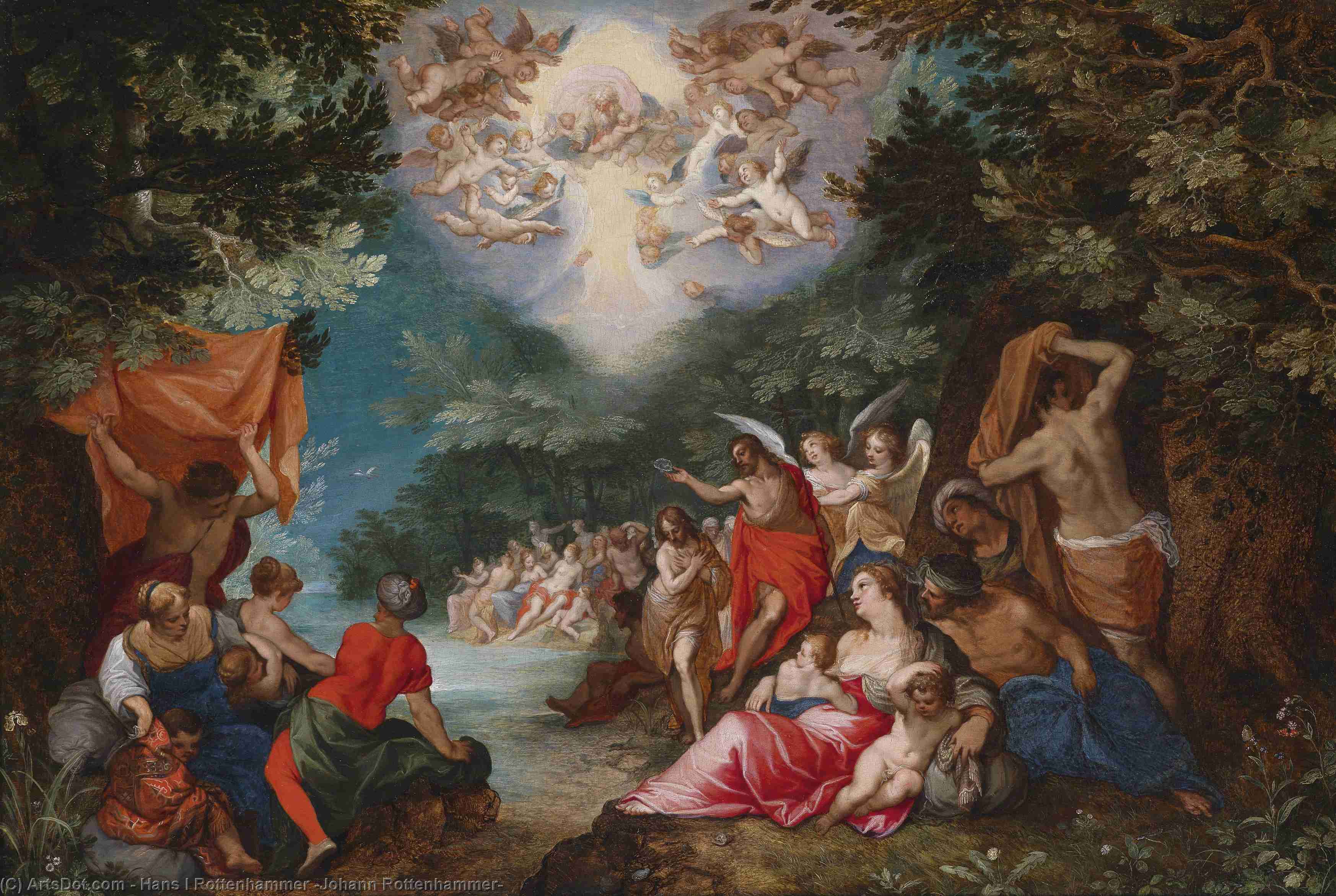Die Taufe Christi Im Jordan — Hans I Rottenhammer (johann Rottenhammer)