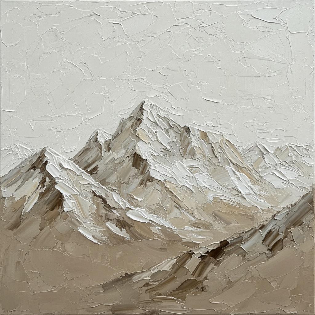 Monolithische Echos In Creme Und Taupe: Eine Skulpturale Studie Stiller Gipfel — David Moreau