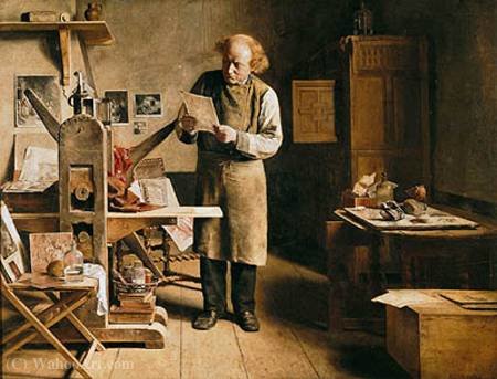The Printer — Adrien Ferdinand De Braekeleer
