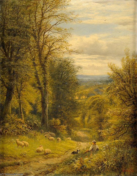 Wooded Landscape With Shepherd — Alexander Young