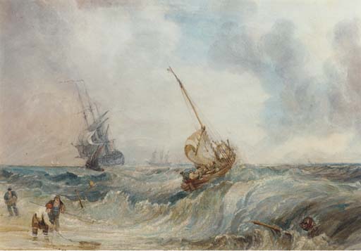 A Fishing Boat Heading Out To Sea In A Heavy Swell — Samuel Owen