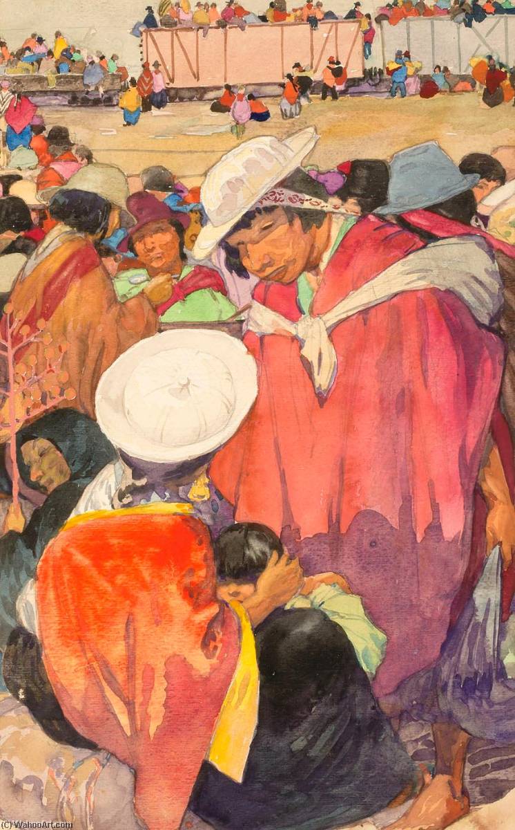 Group In Regional Costume, Indians, Ambato, Ecuador — Carl Folke Sahlin