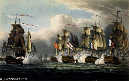 Situation Of The Hms Bellerophon After The Death — Thomas Whitcombe