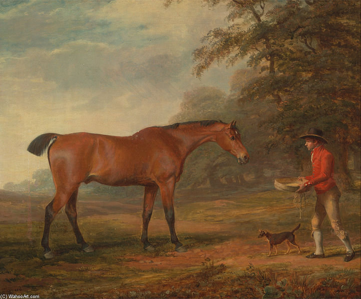 A Bay Horse Approached By A Stable-lad With Food And A Halter — George Garrard