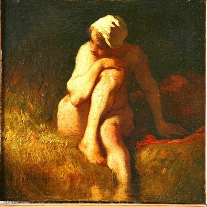 Naked Peasant Girl At The River — Jean François Millet The Elder