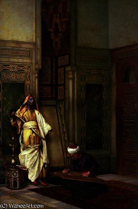 D Guard With A Zither Player In An Interior — Ludwig Deutsch