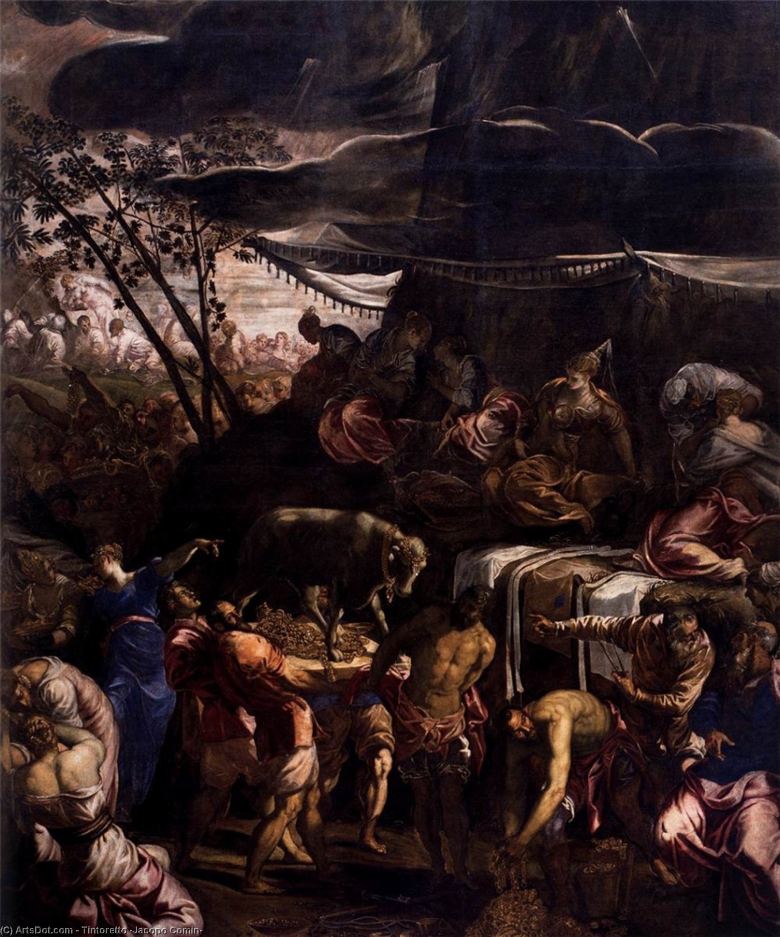 Moses Receiving The Tables Of The Law (detail) — Tintoretto (jacopo Comin)