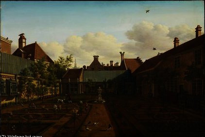 View Of A Town House Garden In The Hague, — Paulus Constantijn La Fargue