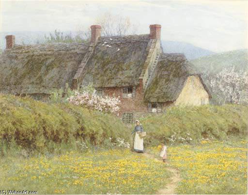 A Cottage With A Mother And Child — ヘレン・マリア・ターナー