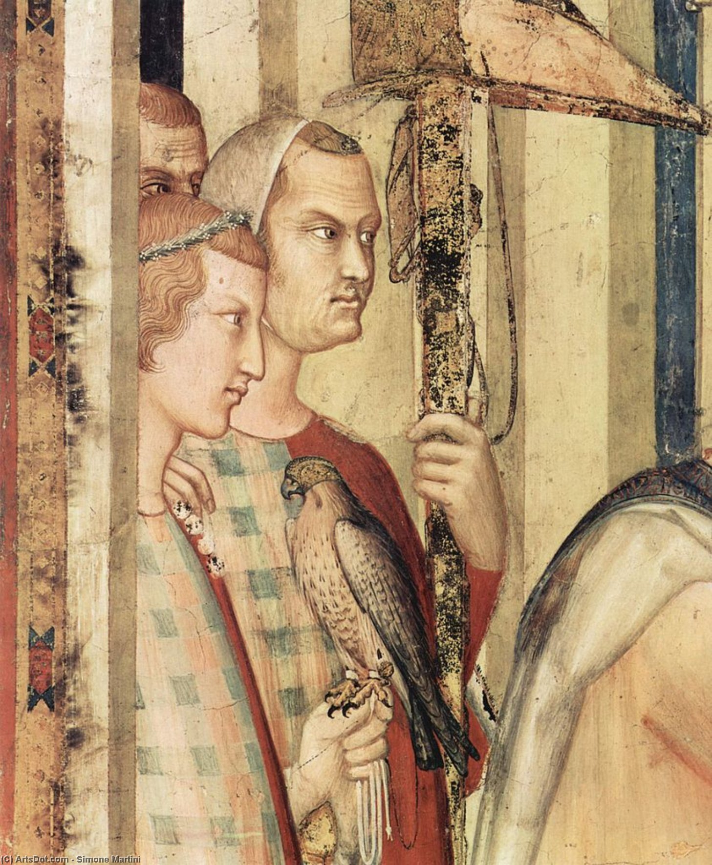 St. Martin Is Knighted (detail) — Simone Martini
