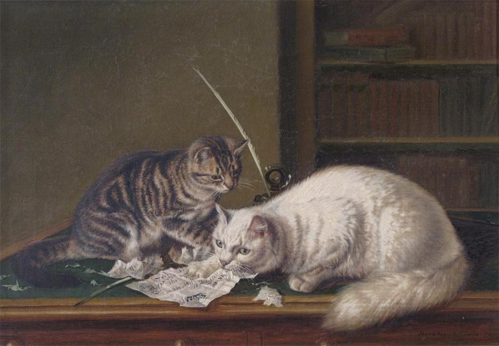 Naughty Cats Eating A Five Pound Note — Horatio Henry Couldery