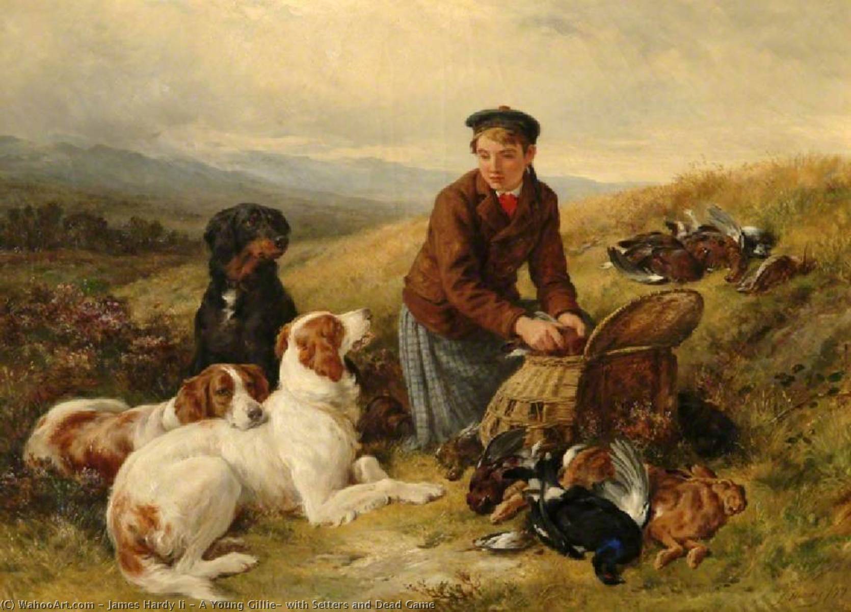 A Young Gillie, With Setters And Dead Game — James Hardy Ii