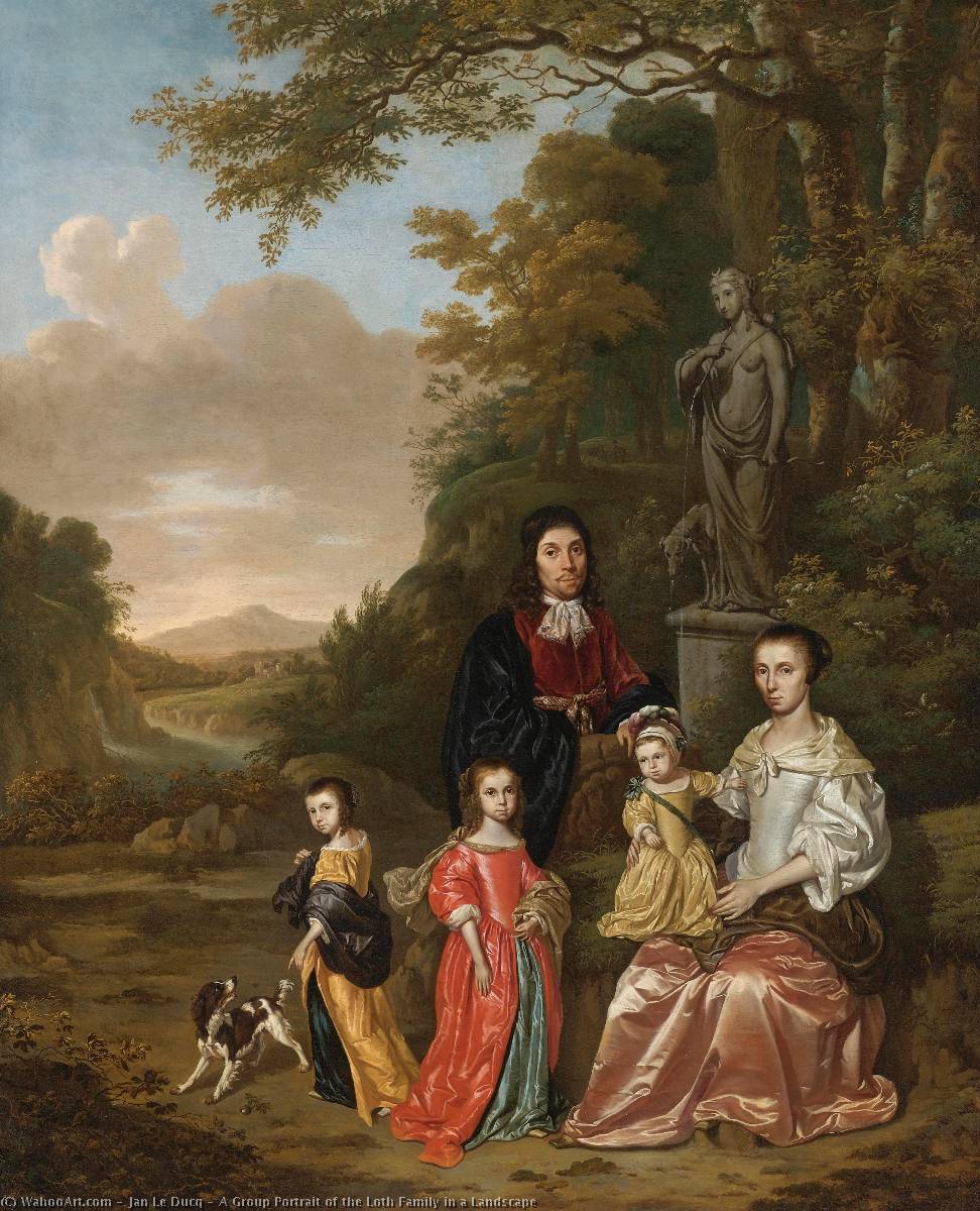 A Group Portrait Of The Loth Family In A Landscape — Jan Le Ducq