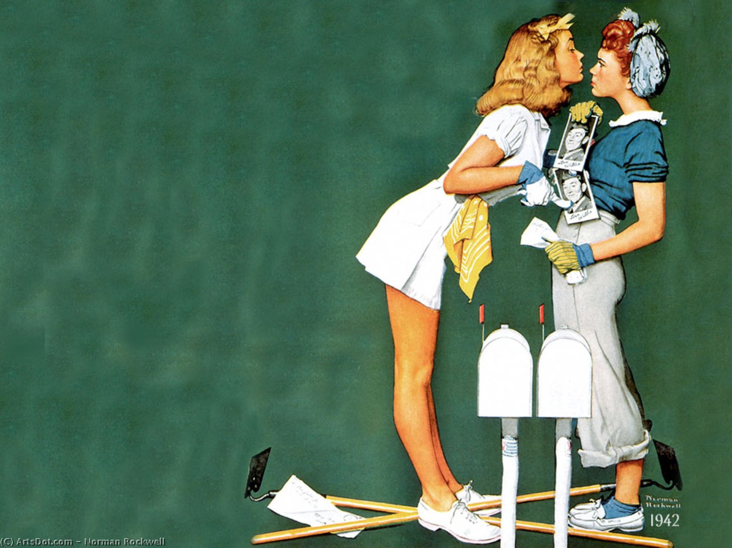 Willie Gillis Girls With Letters — Norman Rockwell