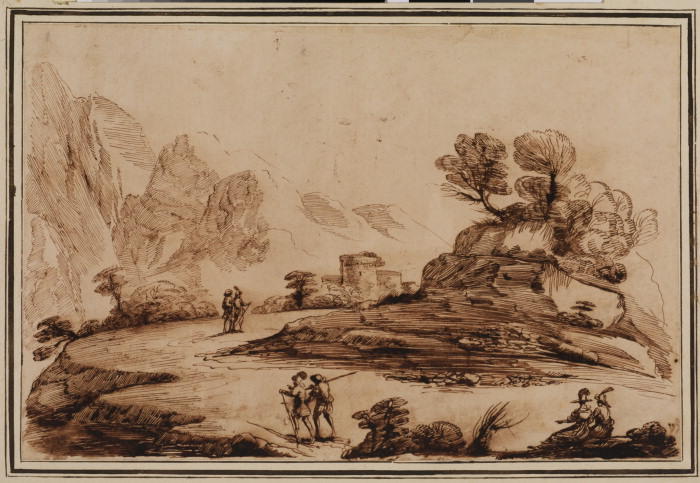 Landscape With Figures — Guercino