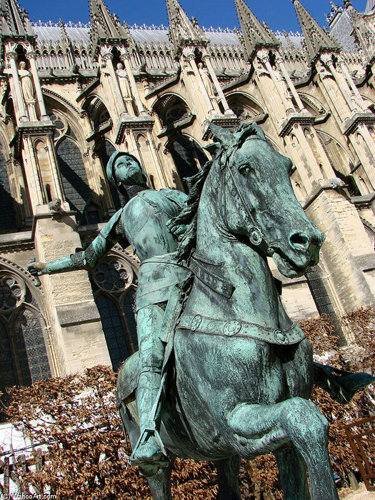 Statue De Jeanne D'arc,deposee Au Palais Du Tau Pendant Les Travaux Du Parvis De La Cathedrale De Reims — Paul Dubois