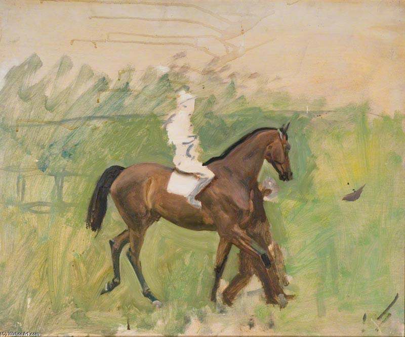 Study Of A Horse And Jockey - — Sir Alfred James Munnings