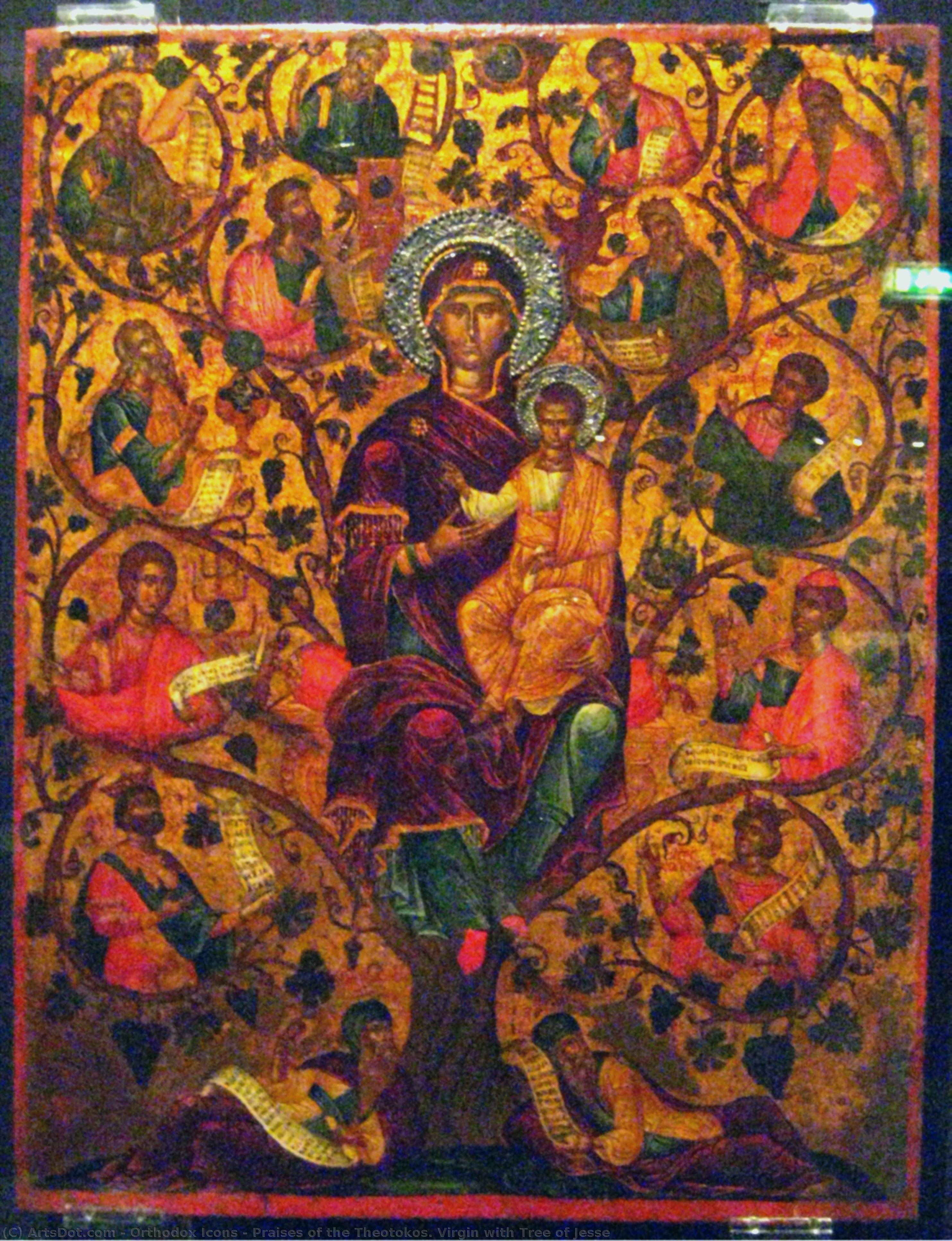 Praises Of The Theotokos. Virgin With Tree Of Jesse — Orthodoxe Ikonen