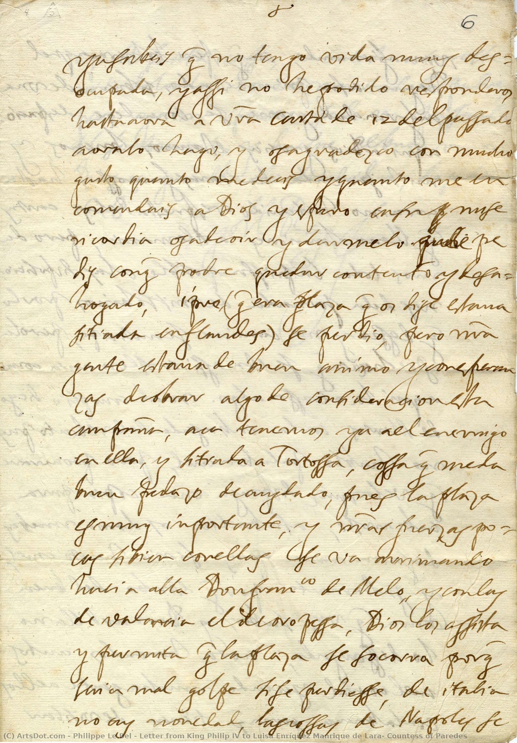 Letter From King Philip Iv To Luisa Enríquez Manrique De Lara, Countess Of Paredes — Philippe Le Bel