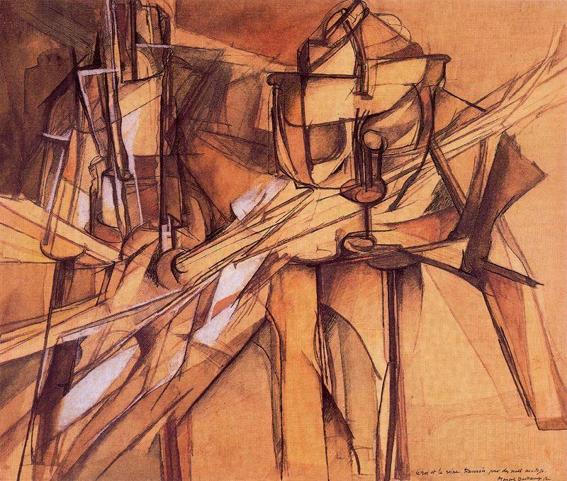 Der König Und Die Königin Schnell Von Nackten Durchdrungen — Marcel Duchamp