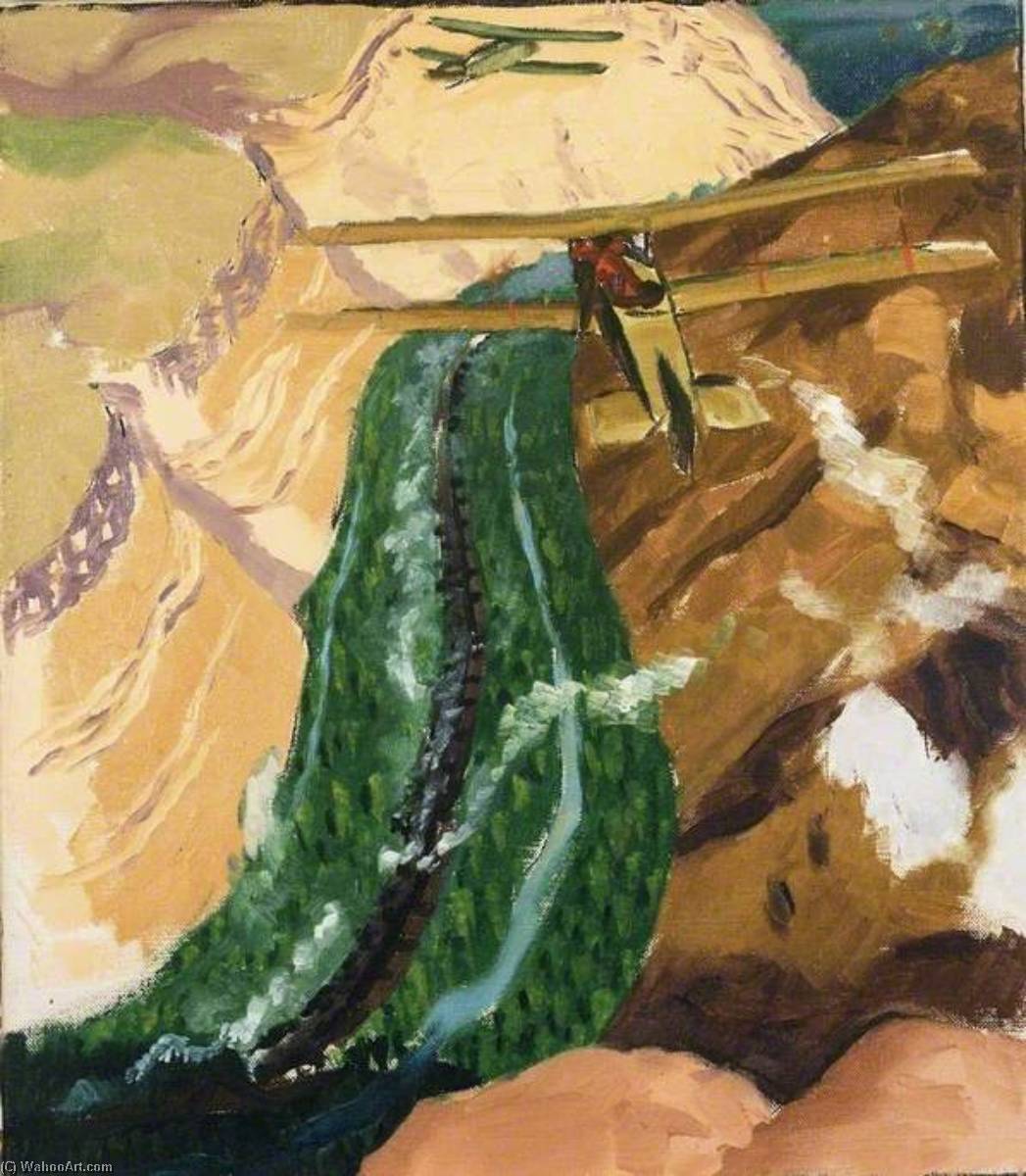 Two British Planes Attacking The Turkish Army Corps In The Gorge Of The Wadi Baroda, Lebanon, 30 September 1918 — Sydney William Carline
