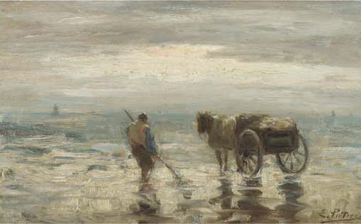 A Shell-fisher On The Beach — Evert Pieters