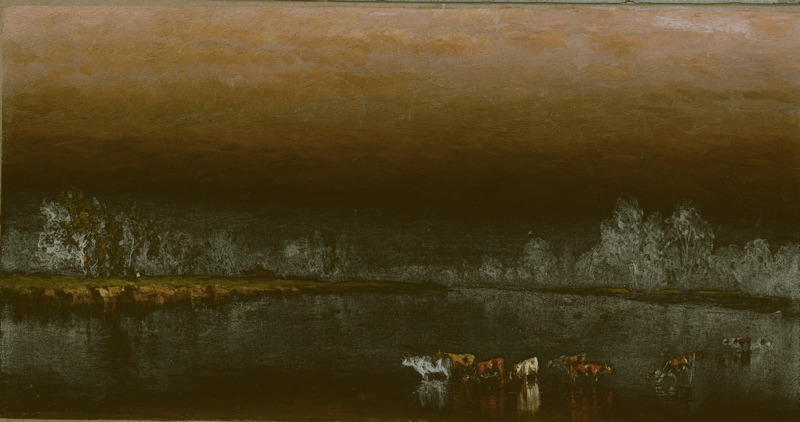 Cows In A Pond At Sunset — Sanford Robinson Gifford
