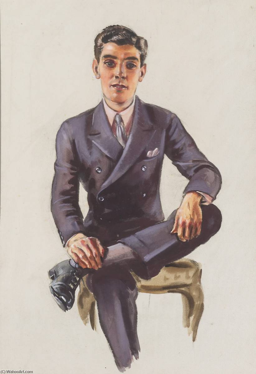 Portrait Of A Young Man (young Man Sitting With Left Foot Across Right Knee) — William Bruce Ellis Ranken