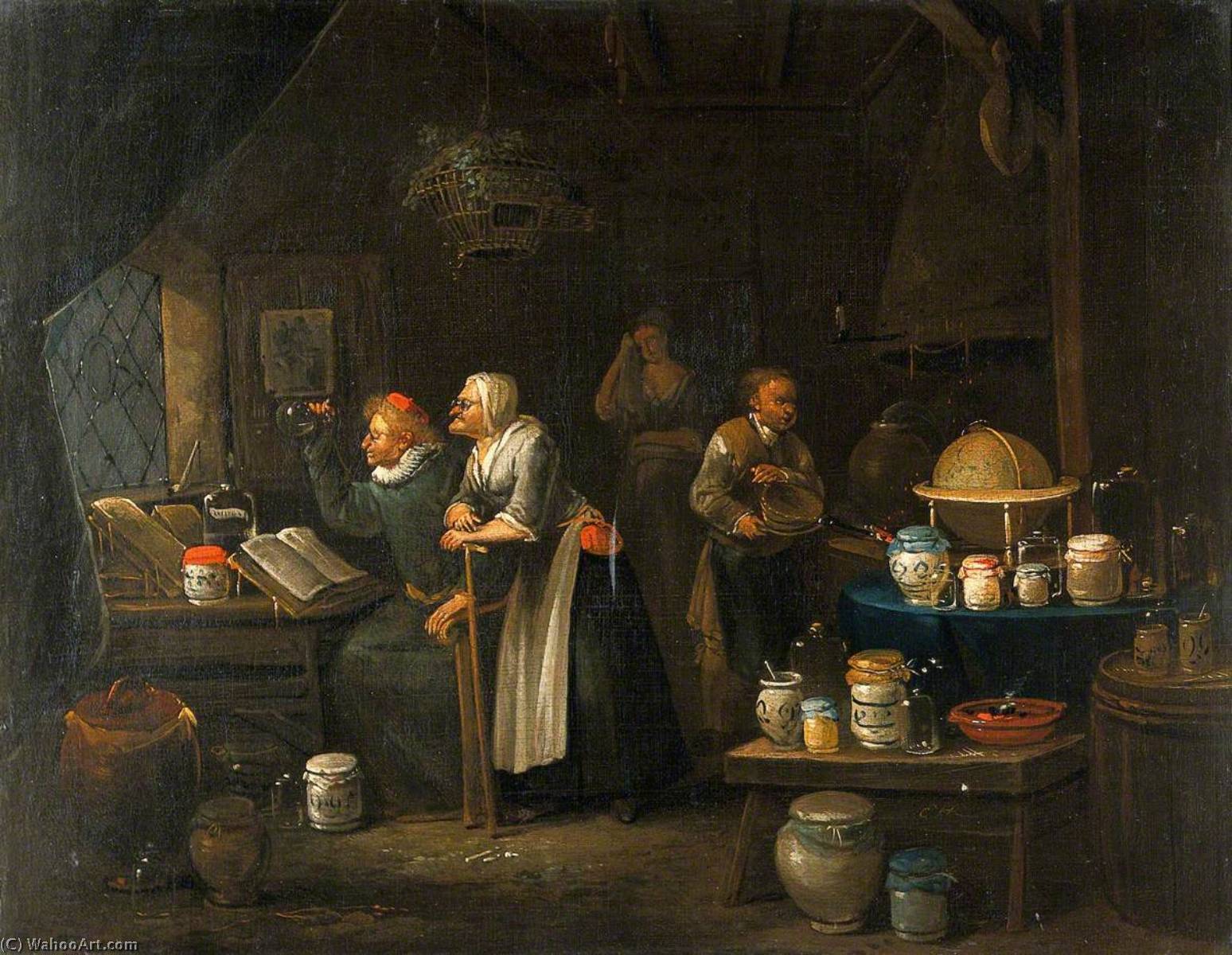 Interior With A Doctor, An Assistant, An Old Woman And A Girl — Egbert Van Heemskerck Ii