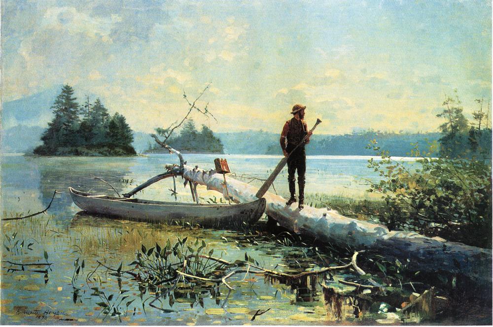 Der Trapper, Adirondacks — Winslow Homer