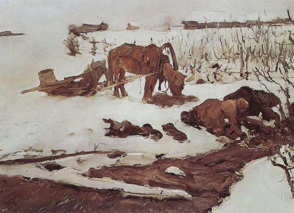 Rinsing Linen. On The River — Valentin Alexandrovich Serov