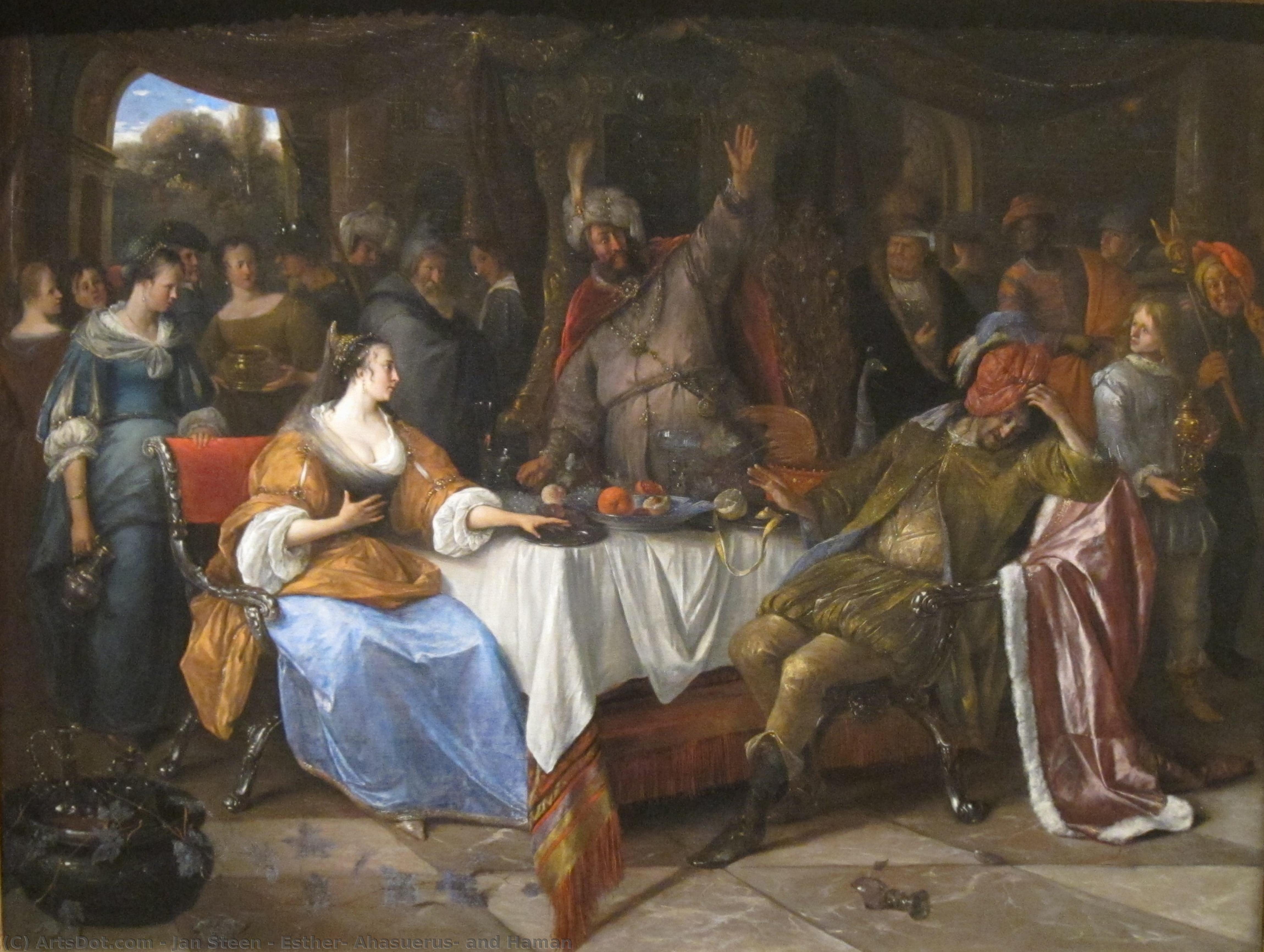 Esther, Ahasuerus, And Haman — Jan Havickszoon Steen