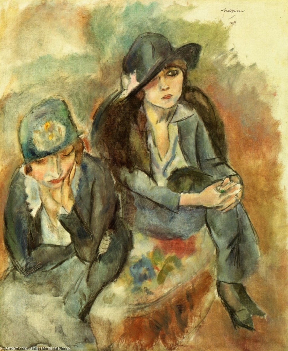 Hermine David And Friend — Julius Mordecai Pincas