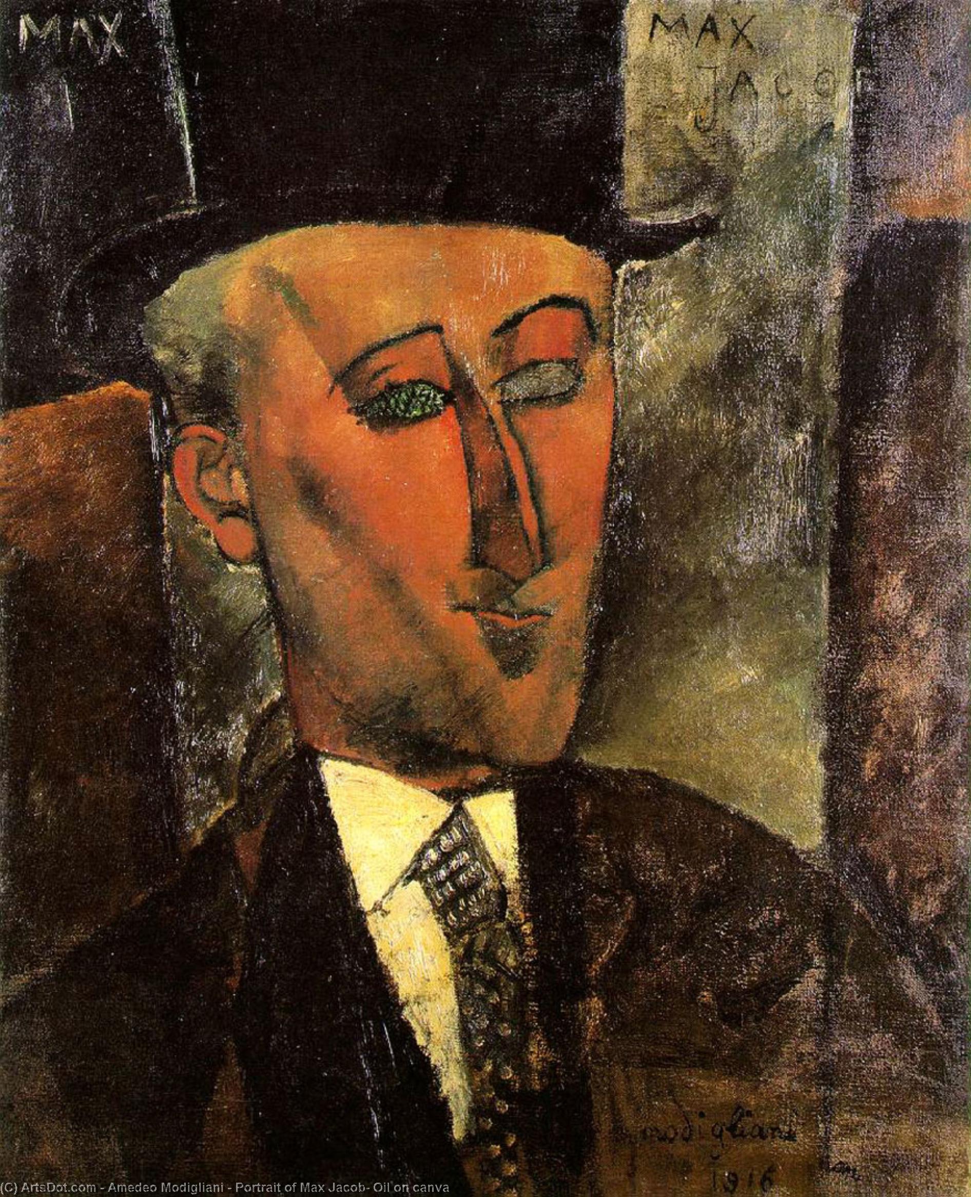 Portrait Of Max Jacob, Oil On Canva — Модиљани