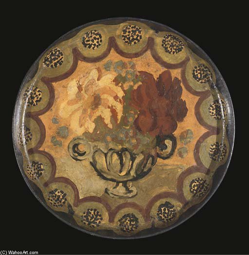 Decorated With A Still Life Of Flowers In A Vase And Framed — Dankan Grant