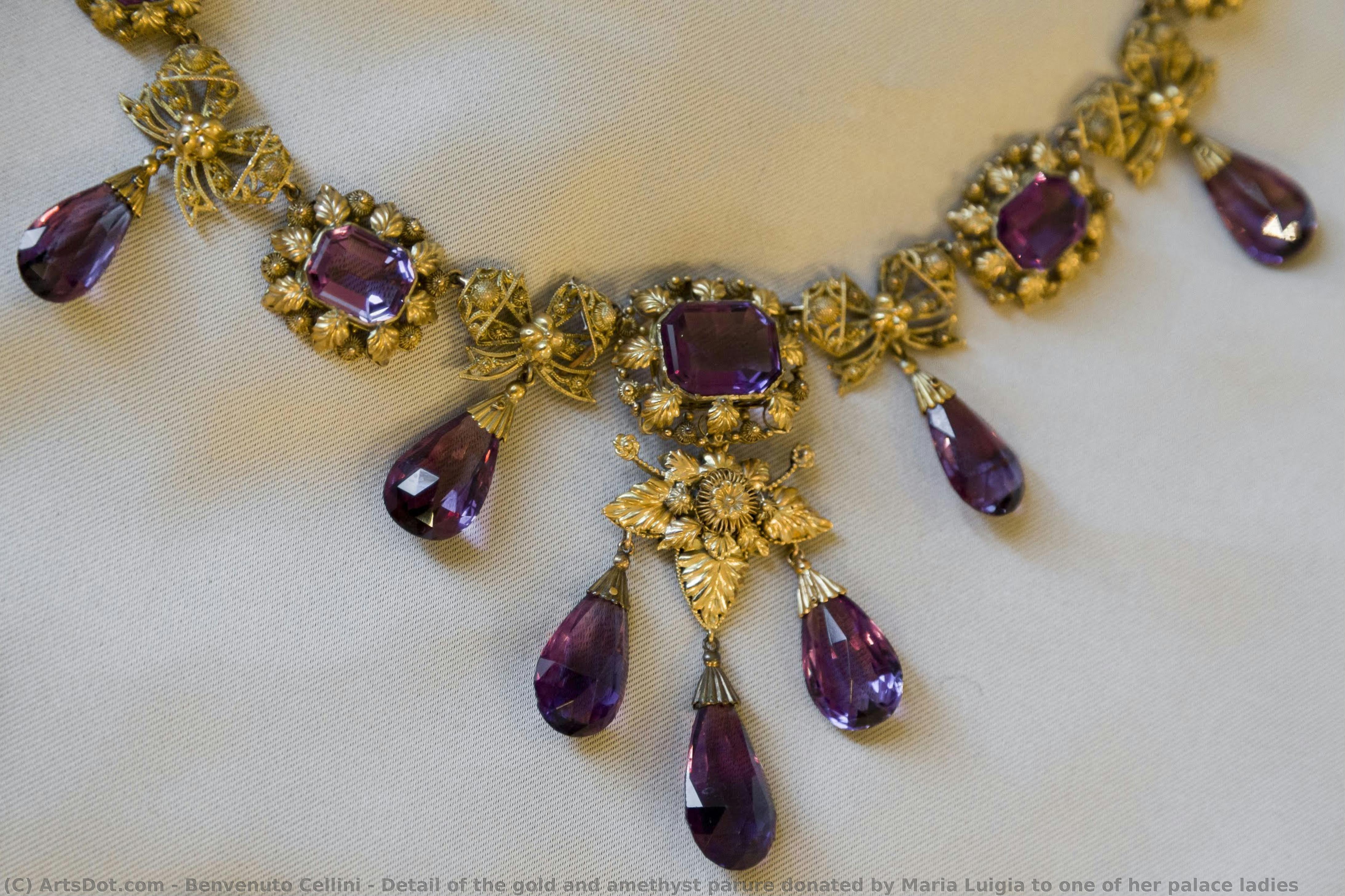 Detail Of The Gold And Amethyst Parure Donated By Maria Luigia To One Of Her Palace Ladies — Benvenuto Cellini
