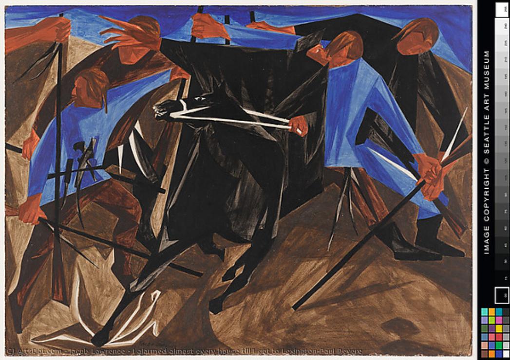 I Alarmed Almost Every House Till I Got To Lexington-paul Revere — Jacob Lawrence
