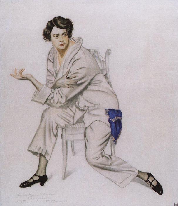 Portrait Of The Artist Nadezhda Komarovskaya — Boris Mikhailovich Kustodiev